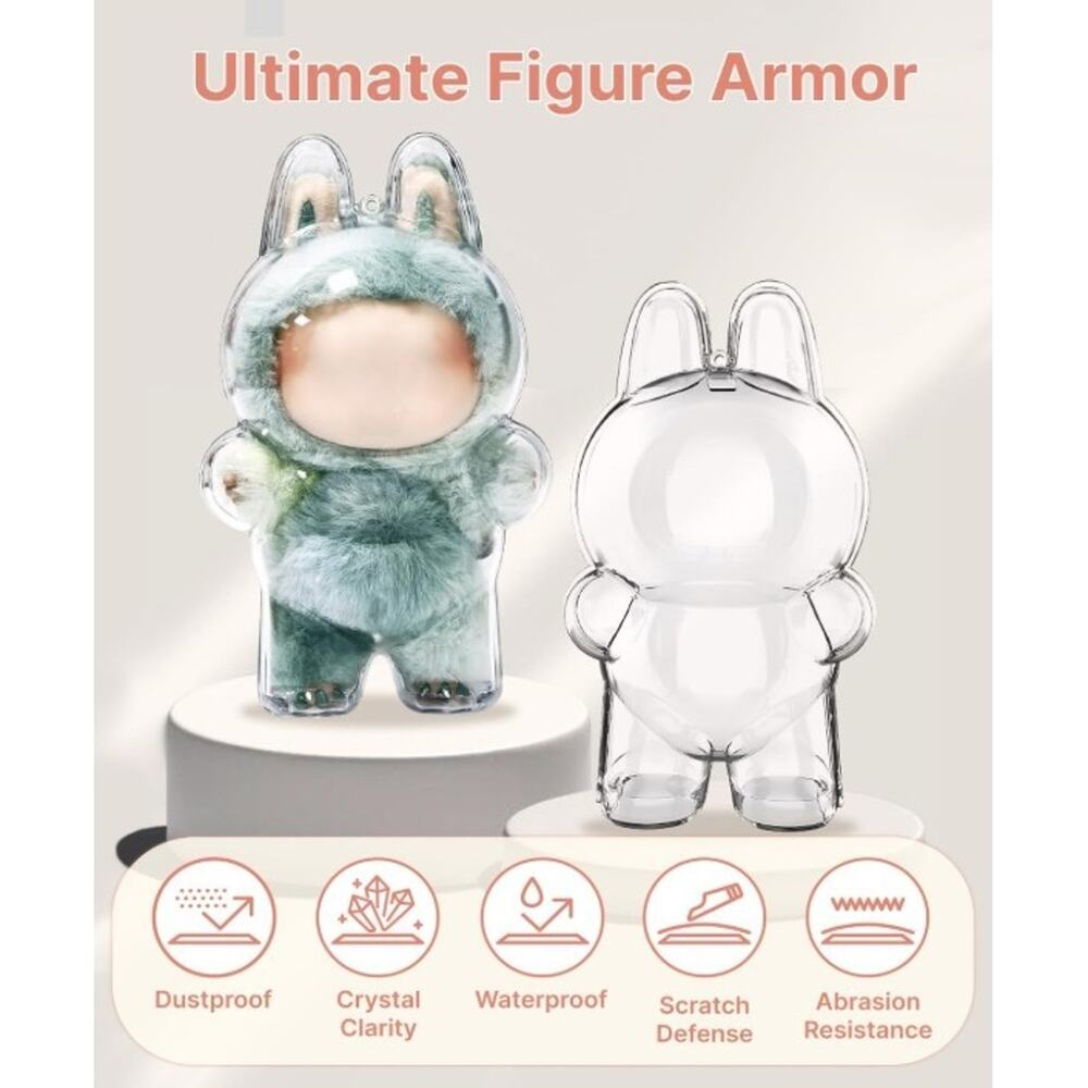 6.7" Clear LABUBU Figure Protective Case for Doll Collectibles Crystal Display - Picture 7 of 9